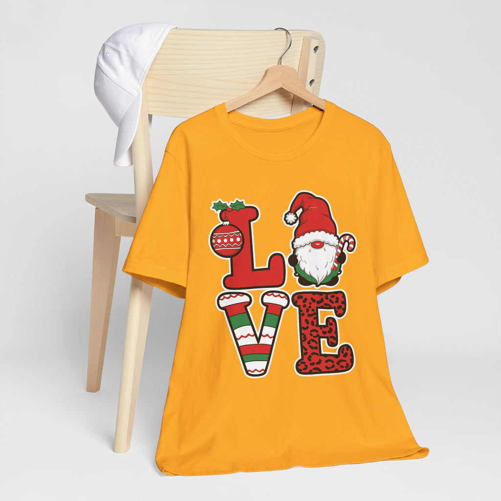 Christmas LOVE T-Shirt / Santa Gnome Holiday Graphic Tee