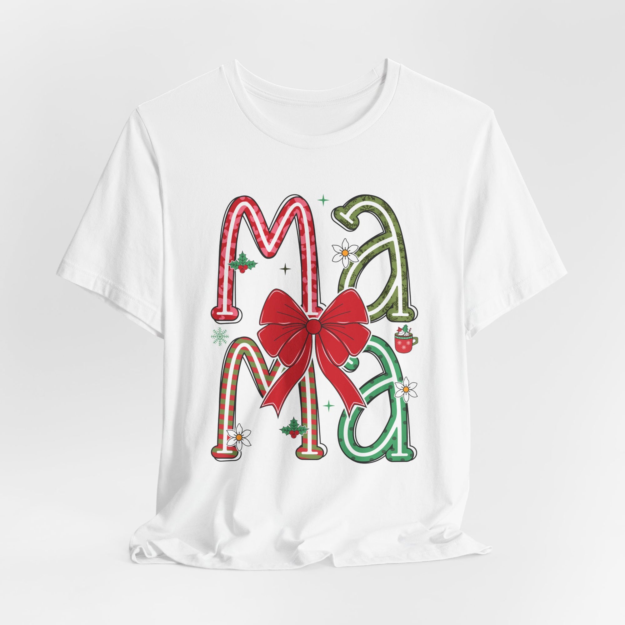 Festive Mama Tee - Holiday T-Shirt, Christmas Gift, Family Gathering, Casual Wear, Mom Shirt