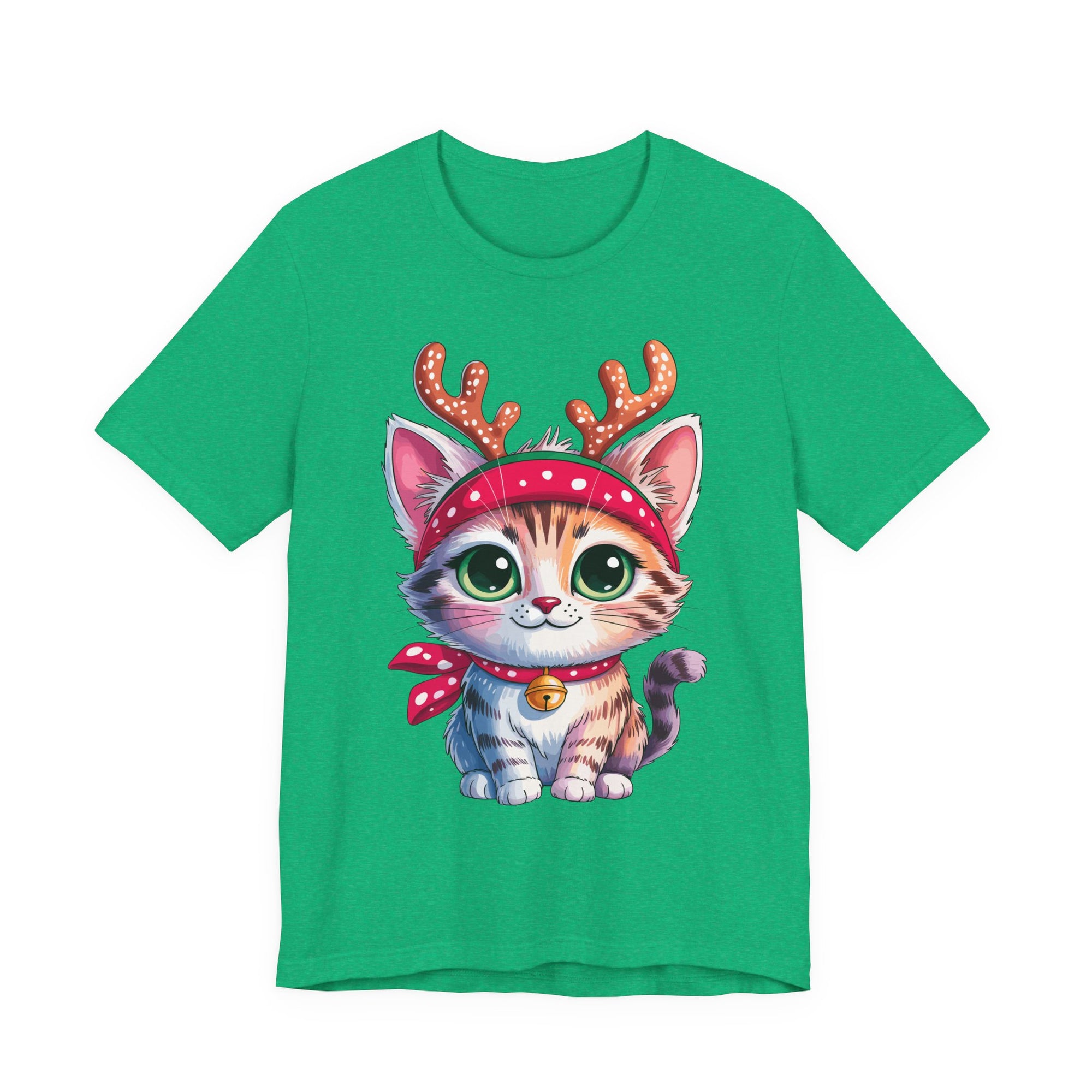 Cute Cat Holiday Tee Shirt, Unisex Cat Lover Gift, Christmas T-Shirt, Animal Graphic Tee, Fun Holiday Apparel