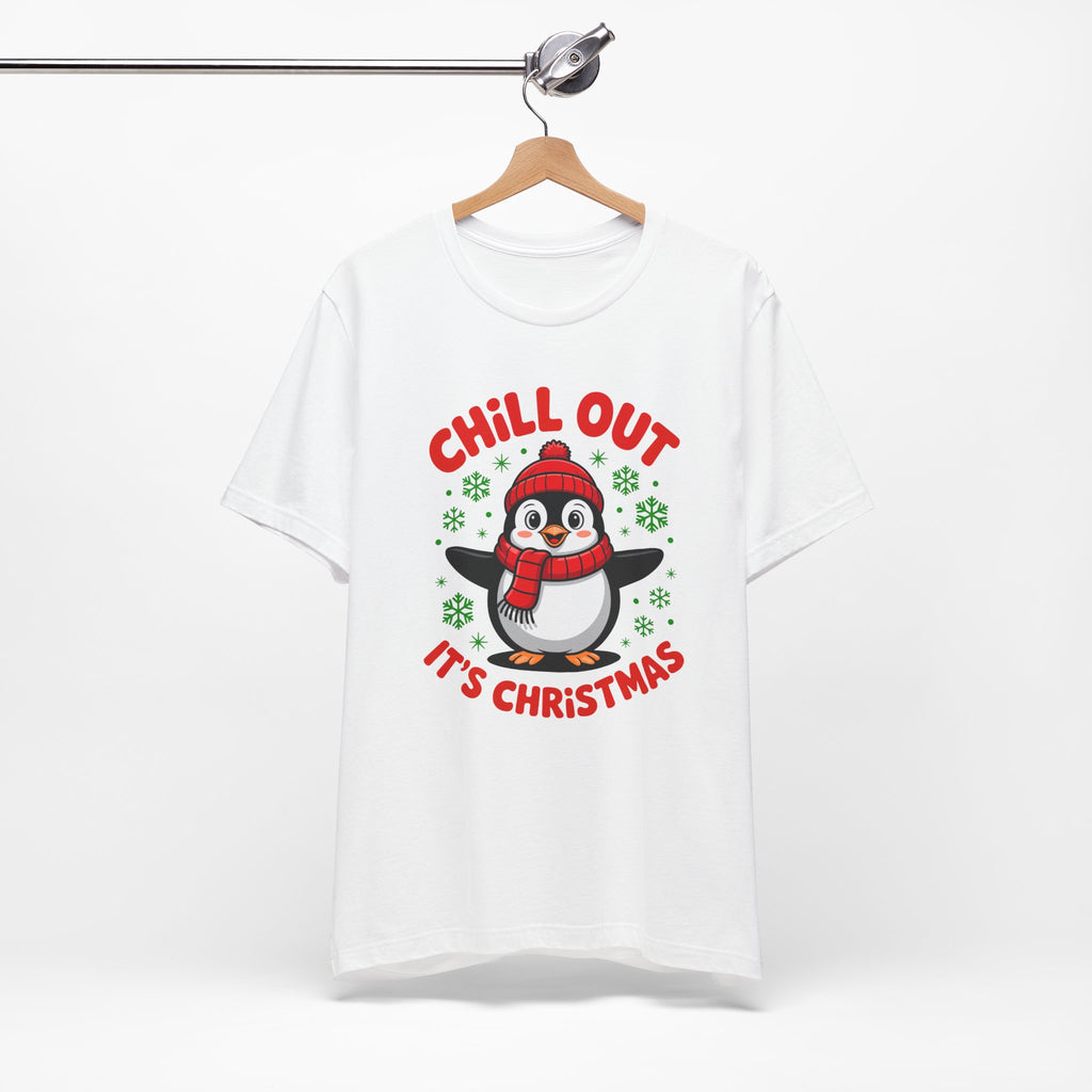 Christmas Penguin Tee | Chill Out It's Christmas, Unisex Holiday Shirt, Winter Apparel, Festive Gift, Cozy Christmas Tee