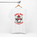 Christmas Penguin Tee | Chill Out It's Christmas, Unisex Holiday Shirt, Winter Apparel, Festive Gift, Cozy Christmas Tee