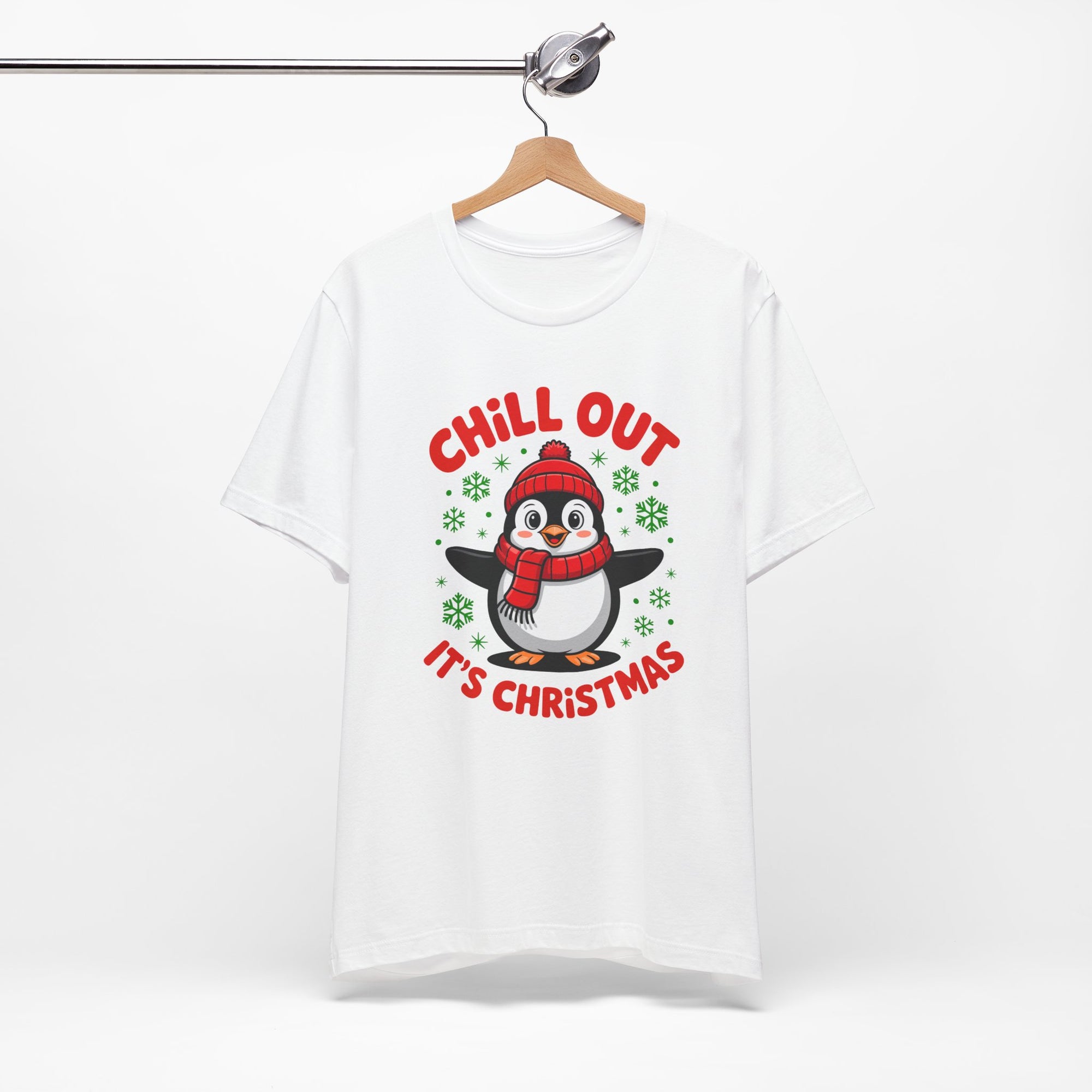 Christmas Penguin Tee | Chill Out It's Christmas, Unisex Holiday Shirt, Winter Apparel, Festive Gift, Cozy Christmas Tee