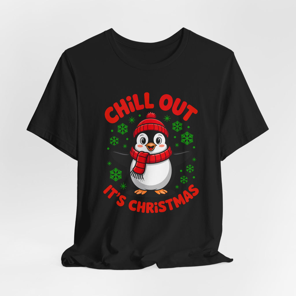 Christmas Penguin Tee | Chill Out It's Christmas, Unisex Holiday Shirt, Winter Apparel, Festive Gift, Cozy Christmas Tee