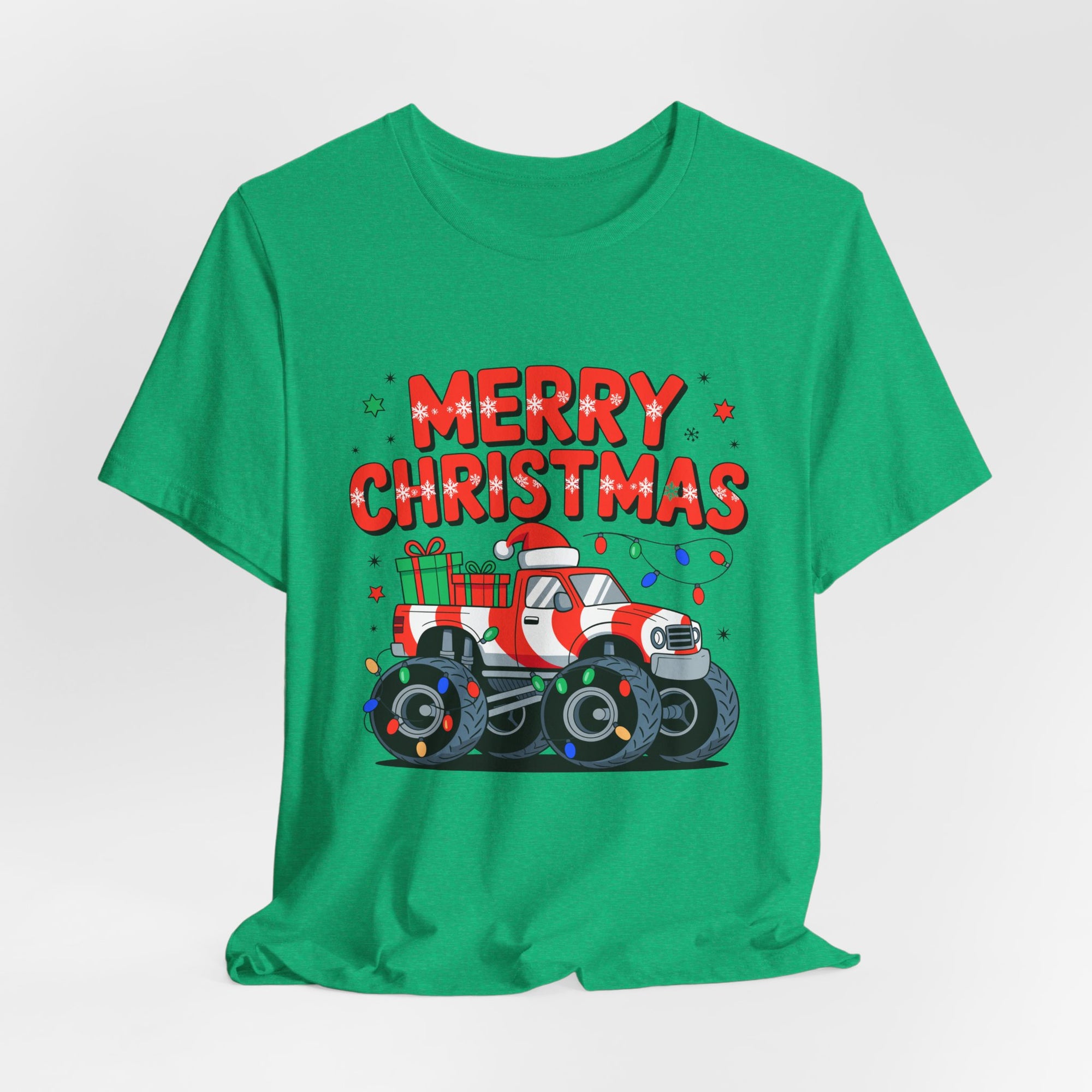 Merry Christmas Monster Truck  Festive Holiday Graphic Shirt