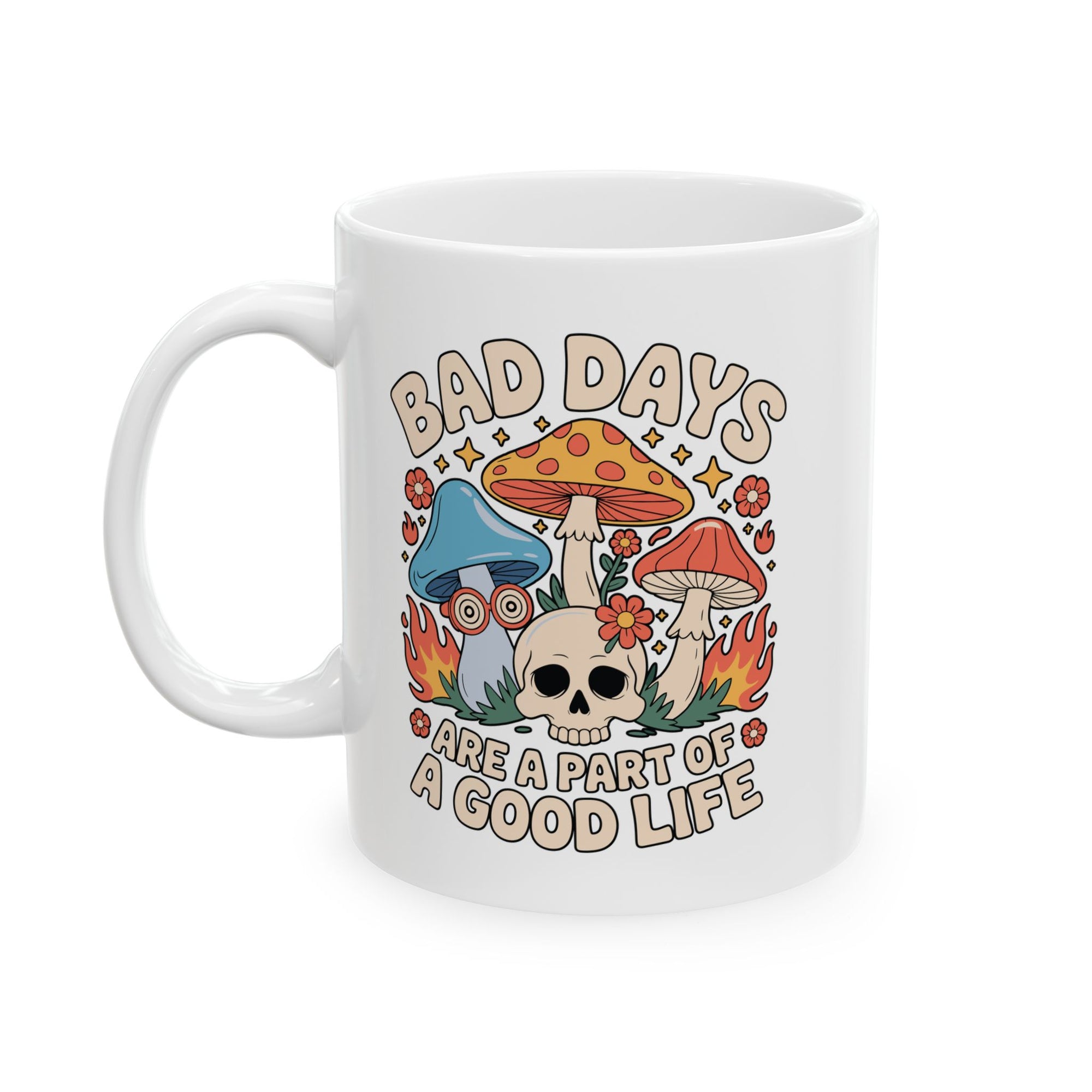 Ceramic Mug with Whimsical Design, Perfect for Coffee Lovers