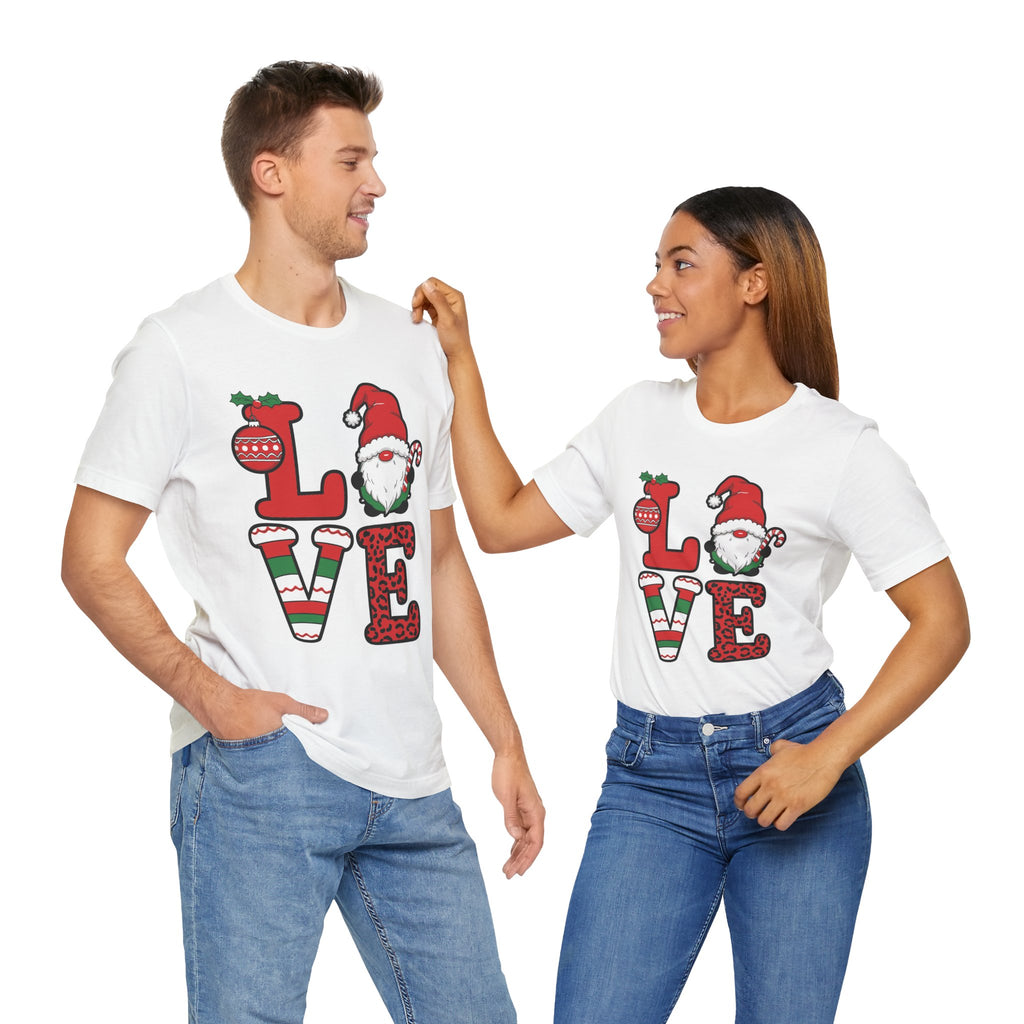 Christmas LOVE T-Shirt / Santa Gnome Holiday Graphic Tee