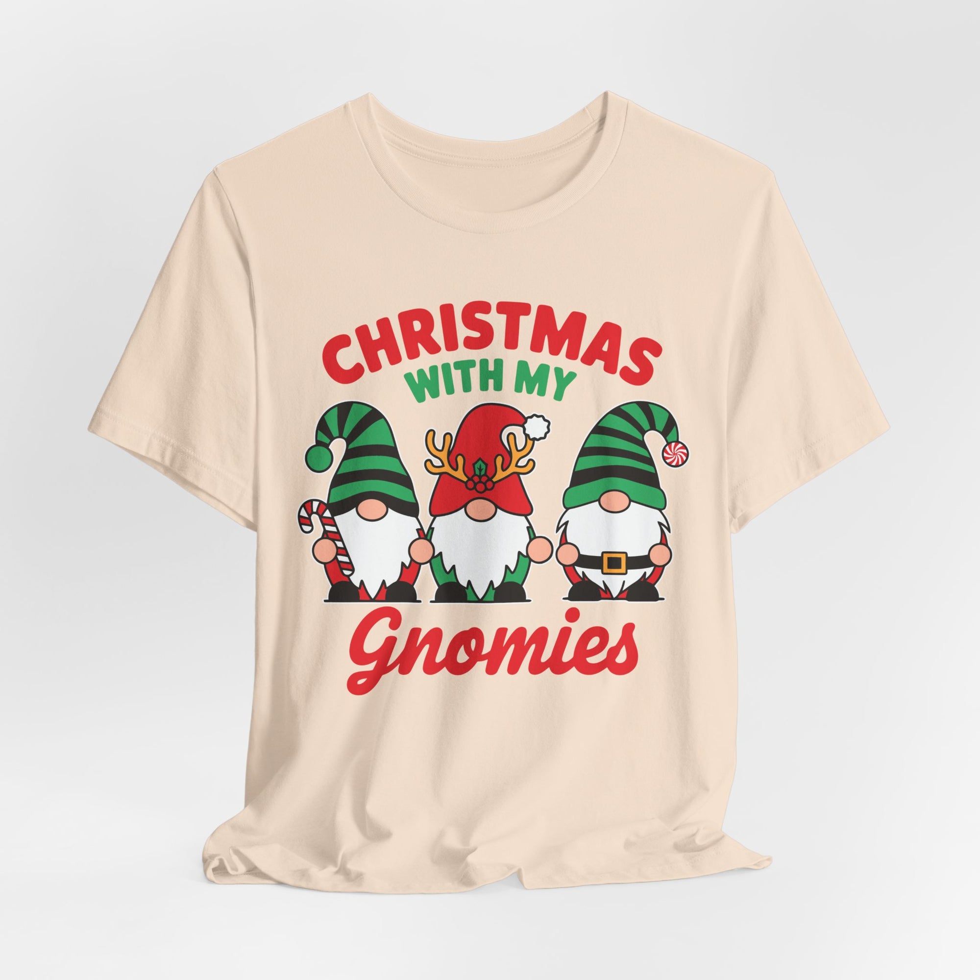 Christmas with My Gnomies Unisex Tee, Holiday Shirt, Christmas Gift, Gnome Tee, Festive Apparel, Cute Christmas T-Shirt