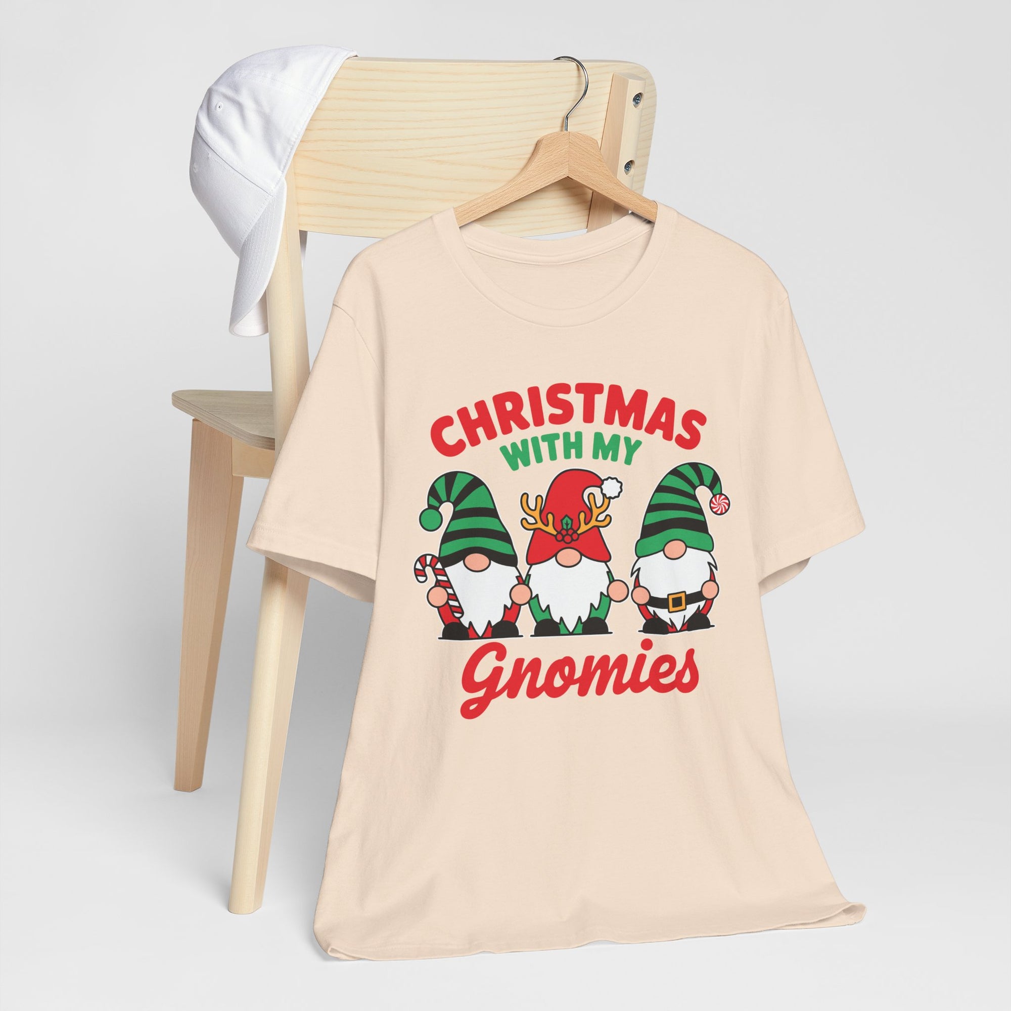 Christmas with My Gnomies Unisex Tee, Holiday Shirt, Christmas Gift, Gnome Tee, Festive Apparel, Cute Christmas T-Shirt
