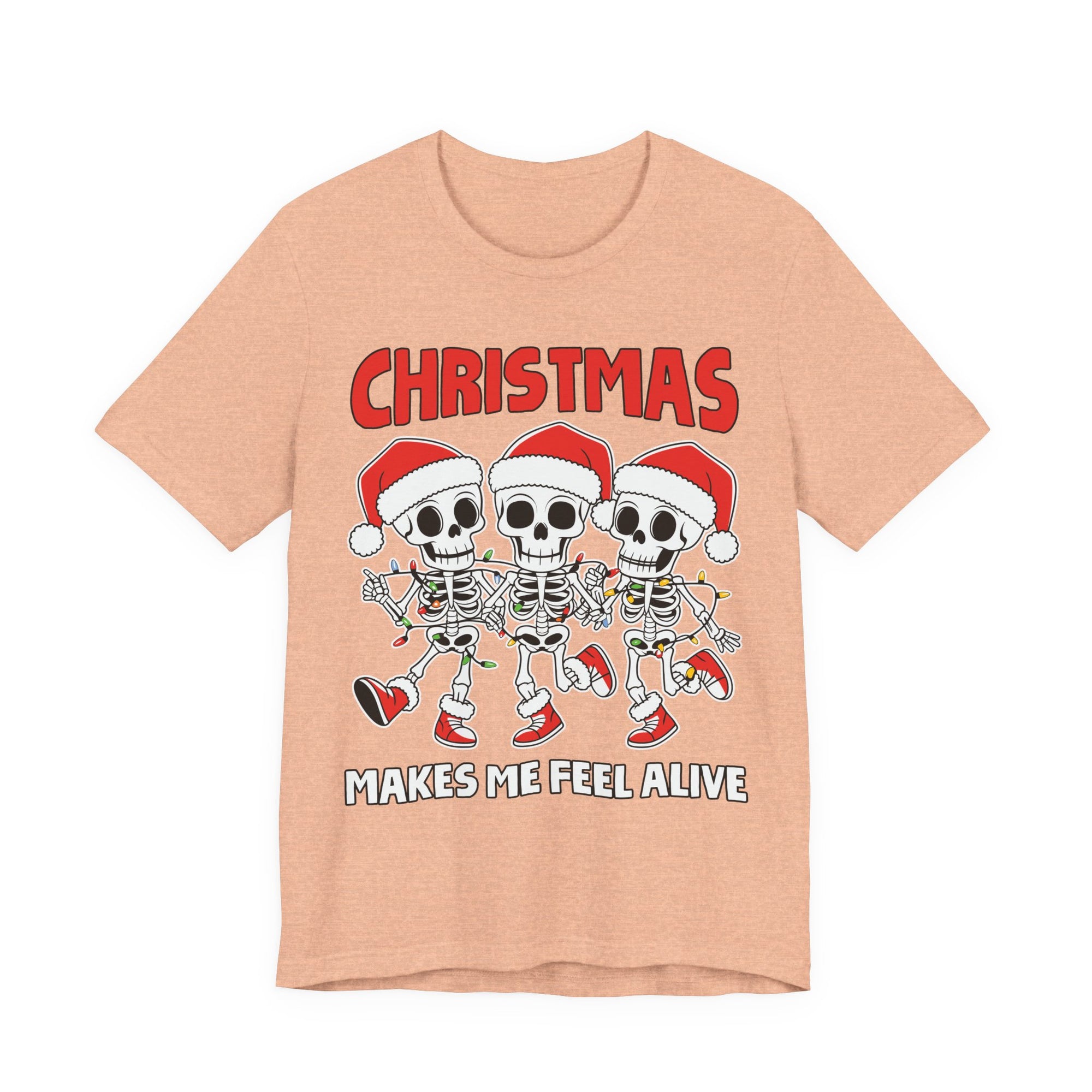 Skeleton Christmas Tee, Holiday Shirt, Unisex Christmas T-Shirt, Fun Winter Apparel, Party Outfit.