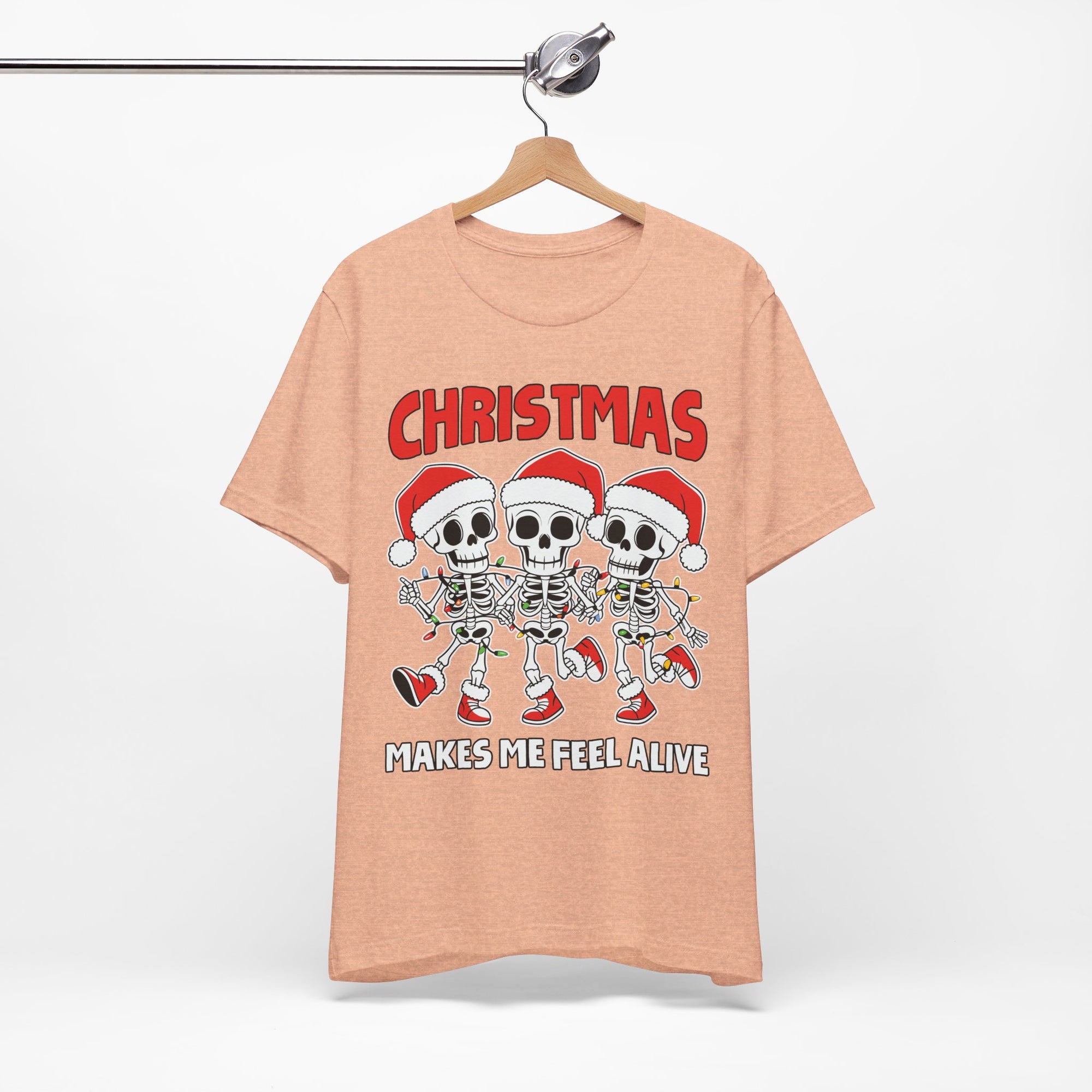 Skeleton Christmas Tee, Holiday Shirt, Unisex Christmas T-Shirt, Fun Winter Apparel, Party Outfit.