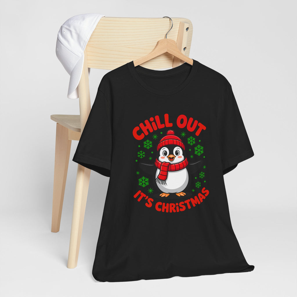 Christmas Penguin Tee | Chill Out It's Christmas, Unisex Holiday Shirt, Winter Apparel, Festive Gift, Cozy Christmas Tee