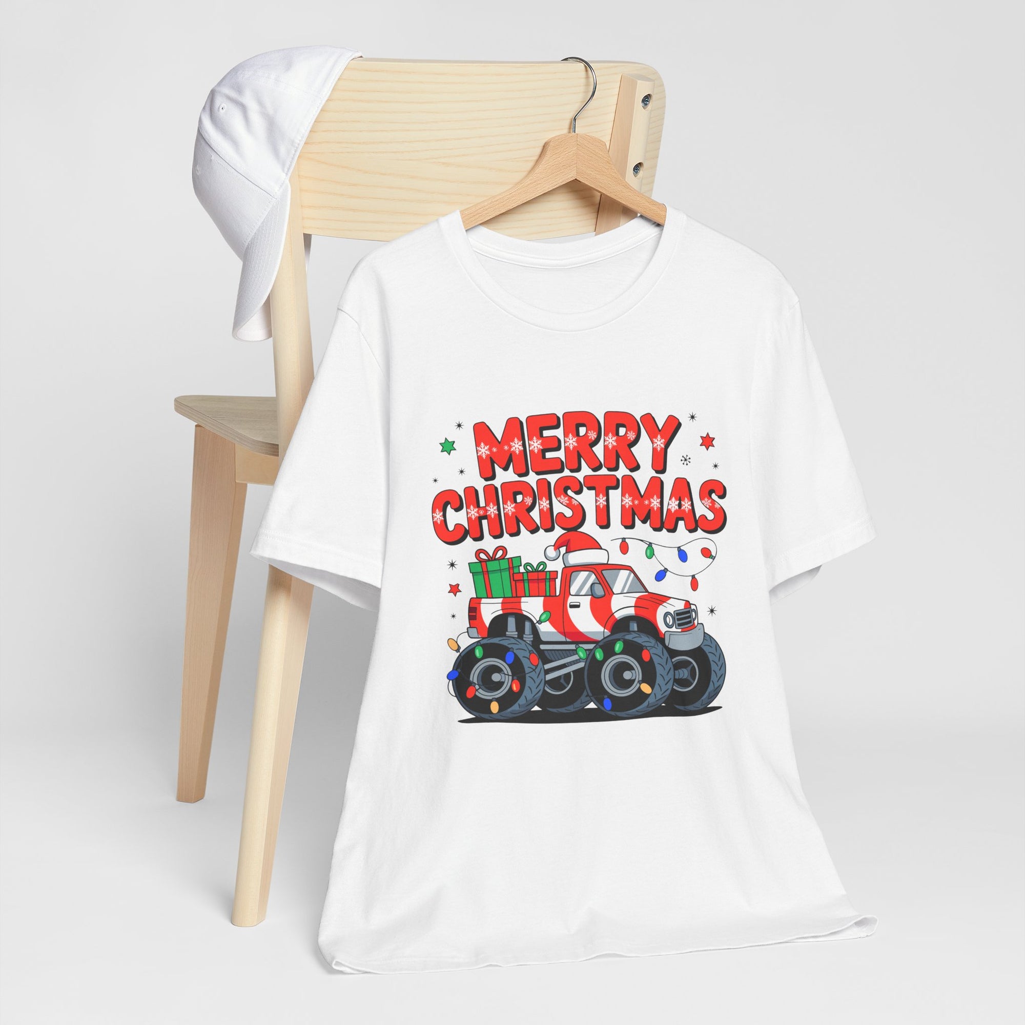 Merry Christmas Monster Truck  Festive Holiday Graphic Shirt