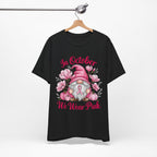 Breast Cancer Awareness Tee, Inspirational Gnome Shirt, October Activism Top, Unisex Casual Wear, Gift for Her, Comfort Tee, Support Pink