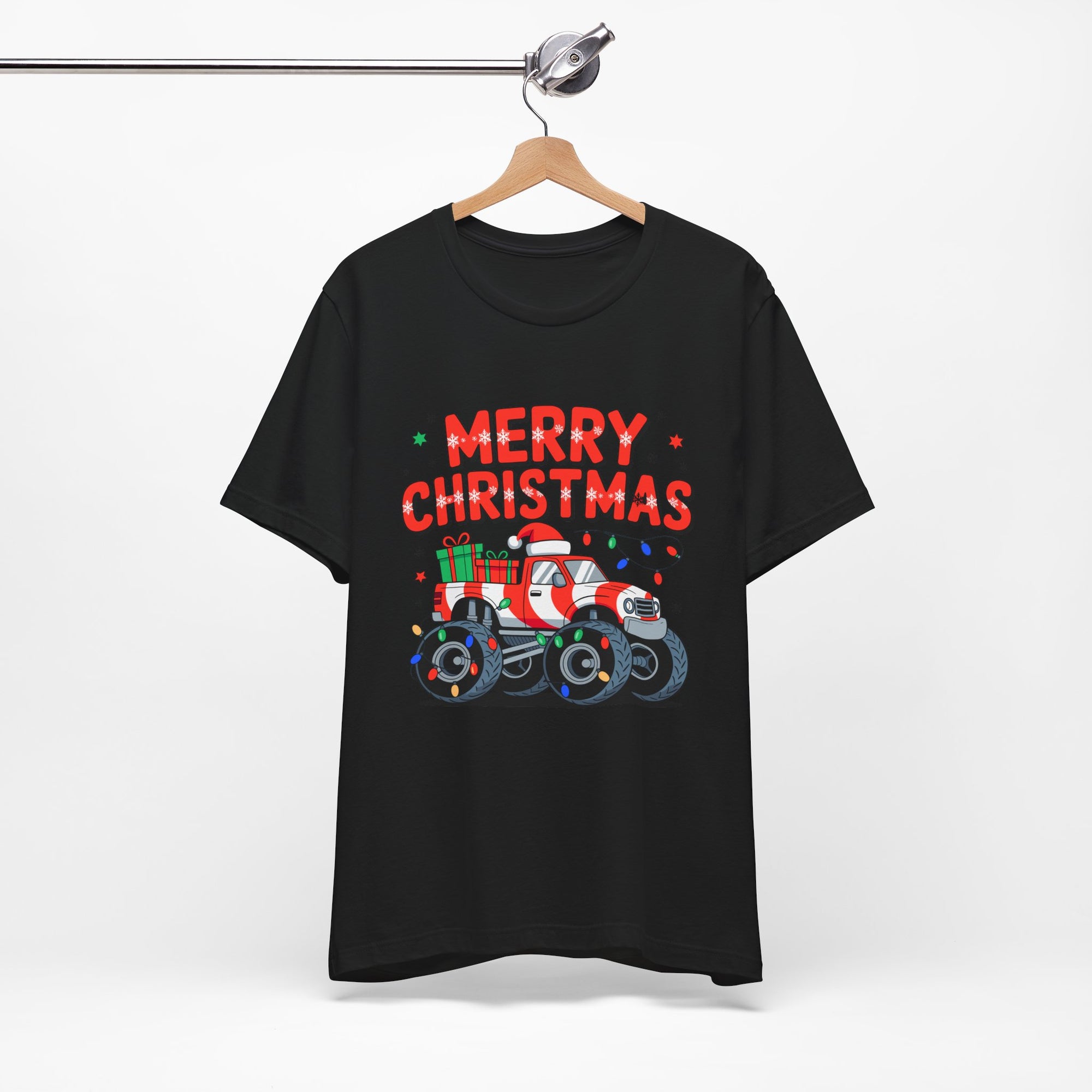 Merry Christmas Monster Truck  Festive Holiday Graphic Shirt