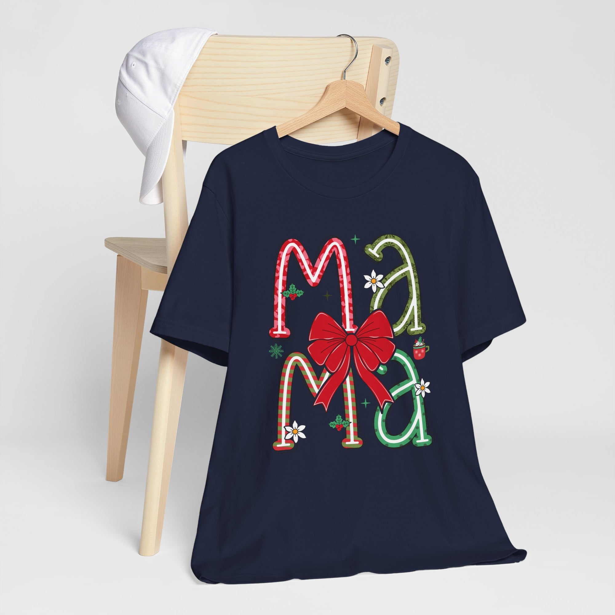 Festive Mama Tee - Holiday T-Shirt, Christmas Gift, Family Gathering, Casual Wear, Mom Shirt