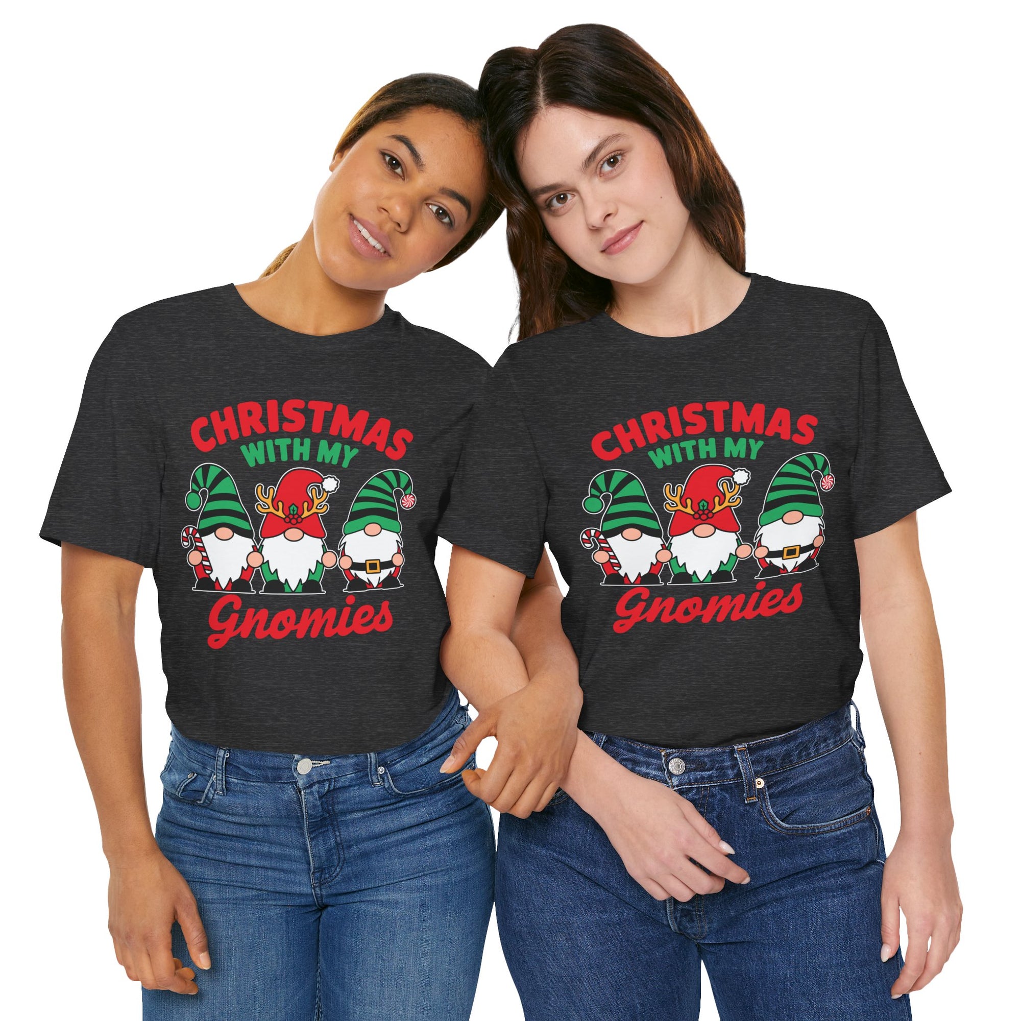 Christmas with My Gnomies Unisex Tee, Holiday Shirt, Christmas Gift, Gnome Tee, Festive Apparel, Cute Christmas T-Shirt