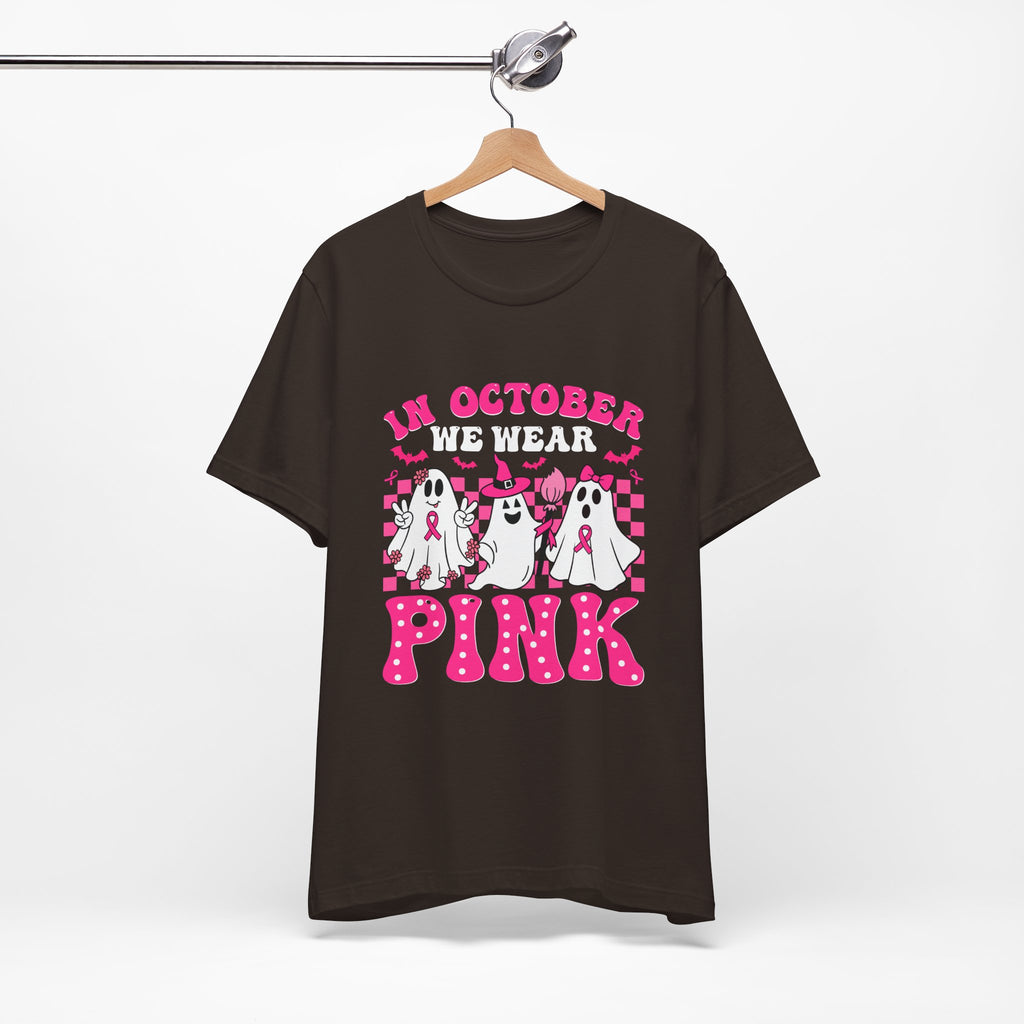 Pink Ghosts October Tee, Halloween Shirt, Unisex T-shirt