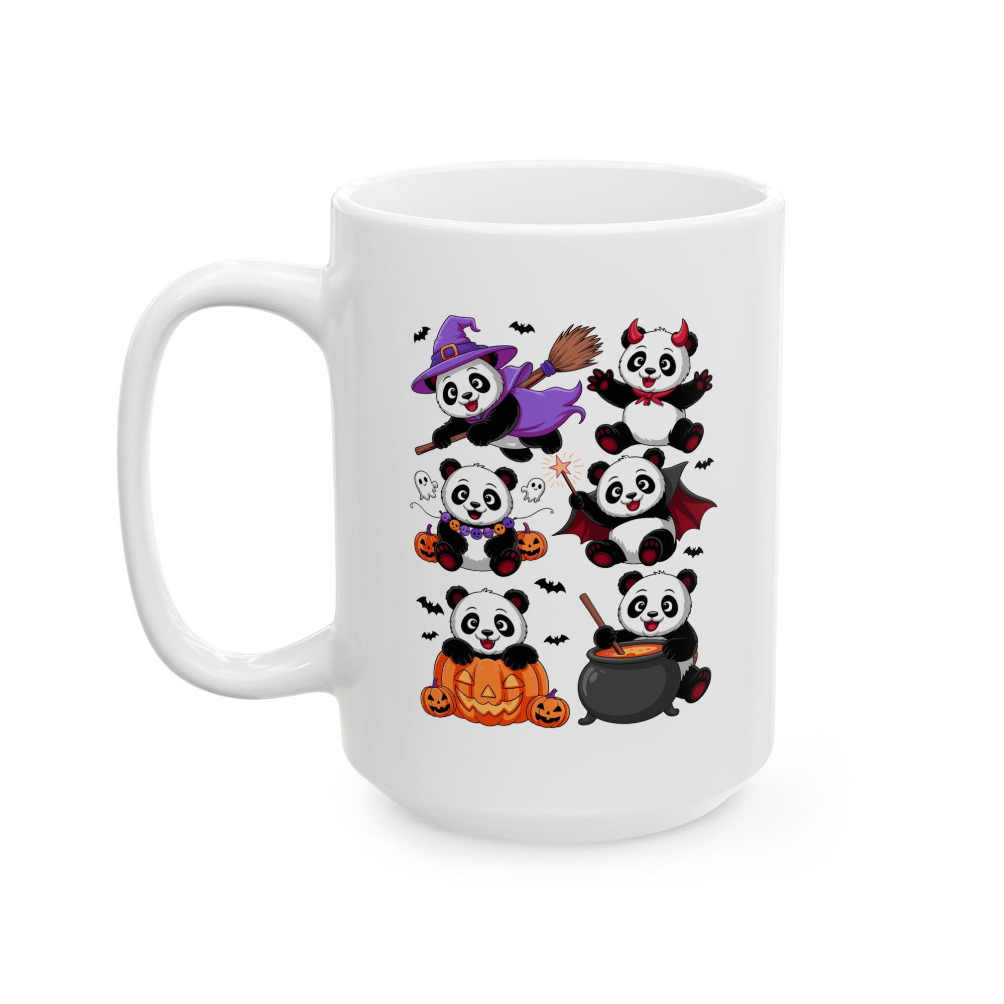 Cute Halloween Panda Ceramic Mug | 11oz & 15oz | Great for Gifts, Home Decor, Coffee Lovers, Holiday Celebrations, Nature Enthusiasts