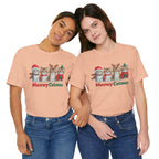 Meowy Catmas Short Sleeve Tee - Festive Cat Christmas T-Shirt