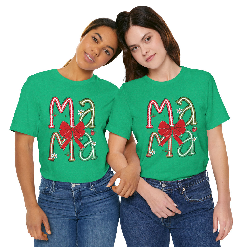 Festive Mama Tee - Holiday T-Shirt, Christmas Gift, Family Gathering, Casual Wear, Mom Shirt