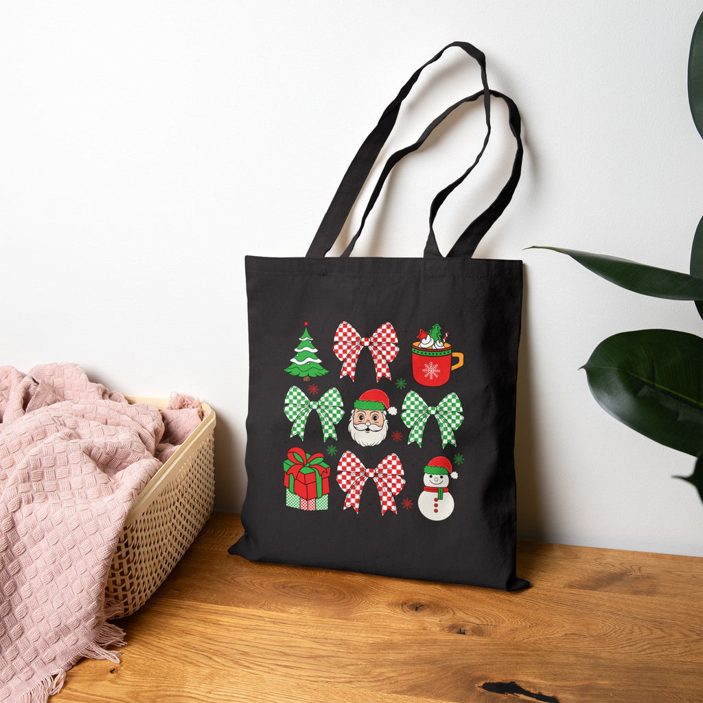 Festive Holiday Tote Bag – Reusable Christmas Winter Carryall