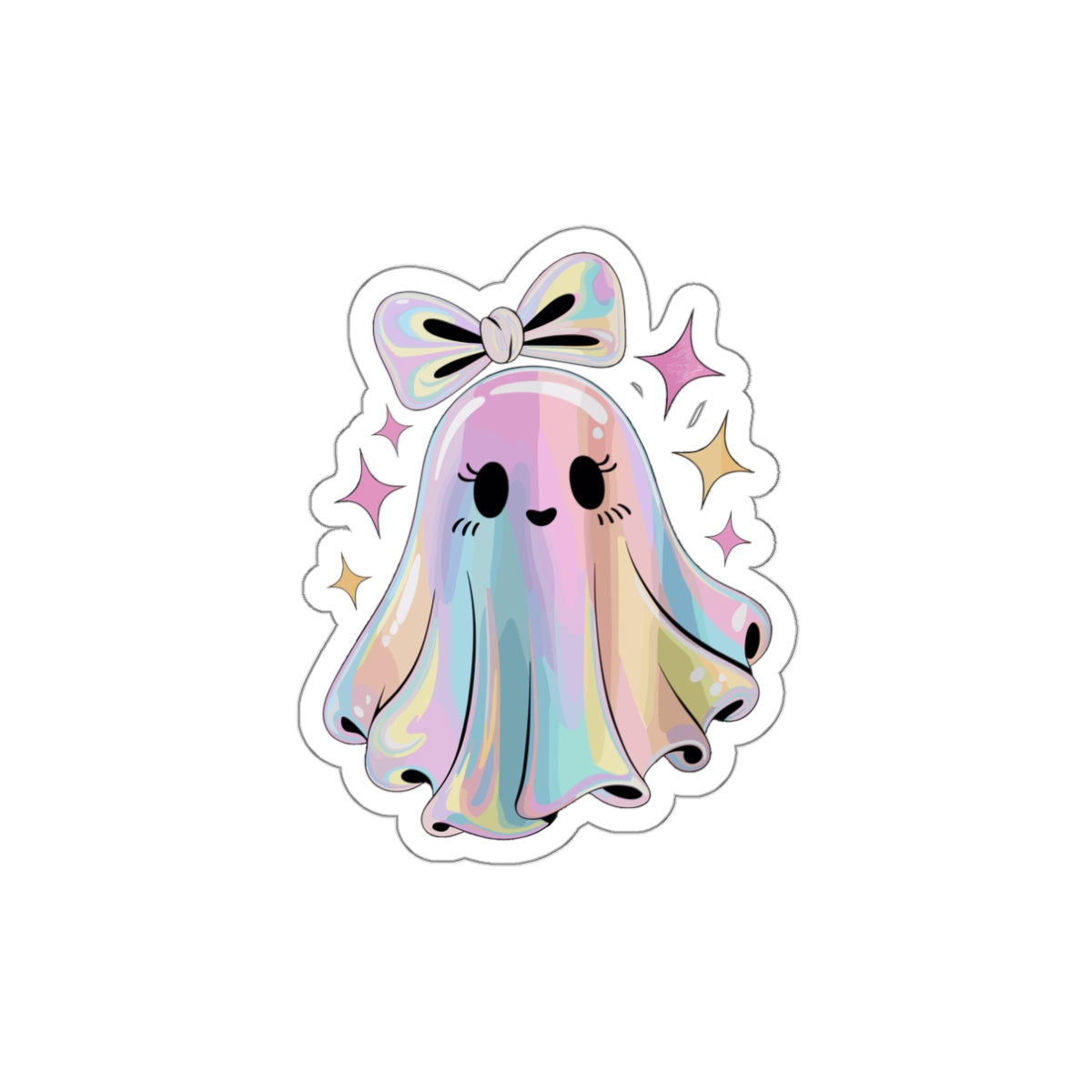 Cute Rainbow Ghost Stickers – Kawaii Halloween Fun Decor