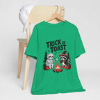 Graphic Tee for Outdoor Lovers - Trick or Toast Sloth & Raccoon, Perfect Fall Gift