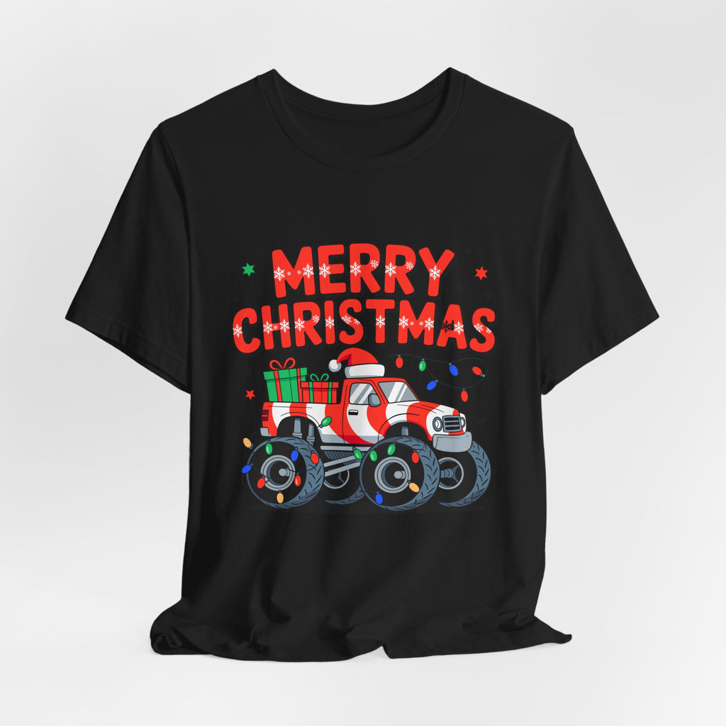 Merry Christmas Monster Truck  Festive Holiday Graphic Shirt