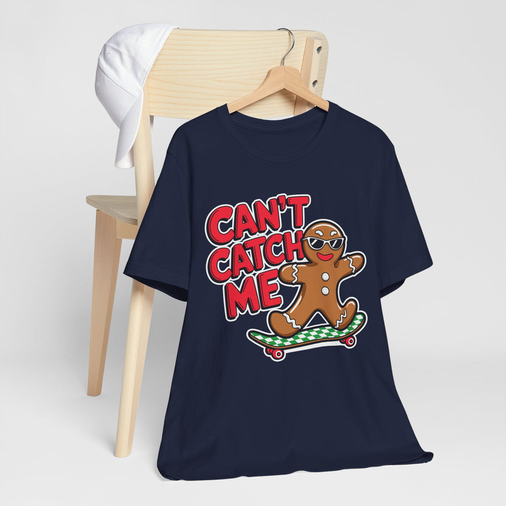 Gingerbread Skateboard Tee, Funny Holiday T-Shirt, Unisex Christmas Gift