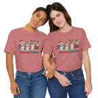 Meowy Catmas Short Sleeve Tee - Festive Cat Christmas T-Shirt
