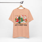 Festive Merry Goose T-Shirt, Christmas Tee, Holiday Apparel, Funny Gift, Unisex Tee, Seasonal Shirt
