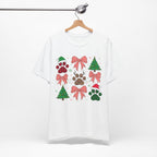 Festive Pet Lover Tee - Christmas Celebration Shirt, Holiday Gift for Dog Owners, Cute Winter Apparel, Paw Print T-Shirt, Unisex