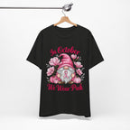 Breast Cancer Awareness Tee, Inspirational Gnome Shirt, October Activism Top, Unisex Casual Wear, Gift for Her, Comfort Tee, Support Pink