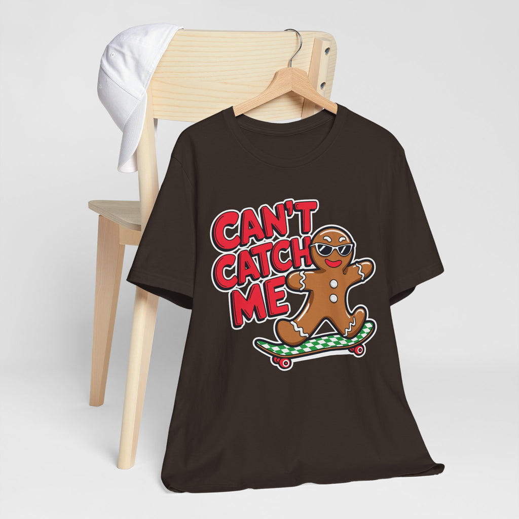 Gingerbread Skateboard Tee, Funny Holiday T-Shirt, Unisex Christmas Gift