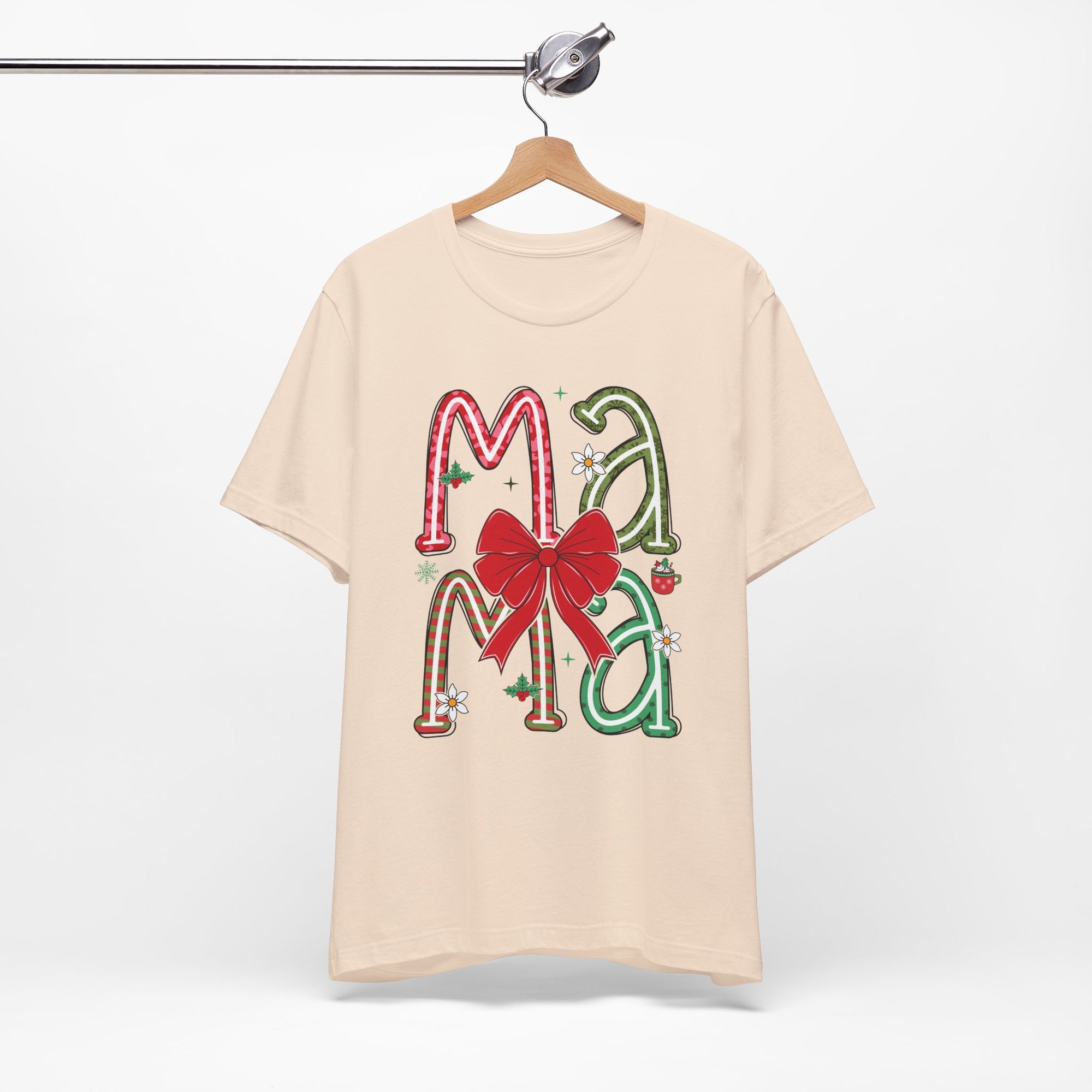 Festive Mama Tee - Holiday T-Shirt, Christmas Gift, Family Gathering, Casual Wear, Mom Shirt