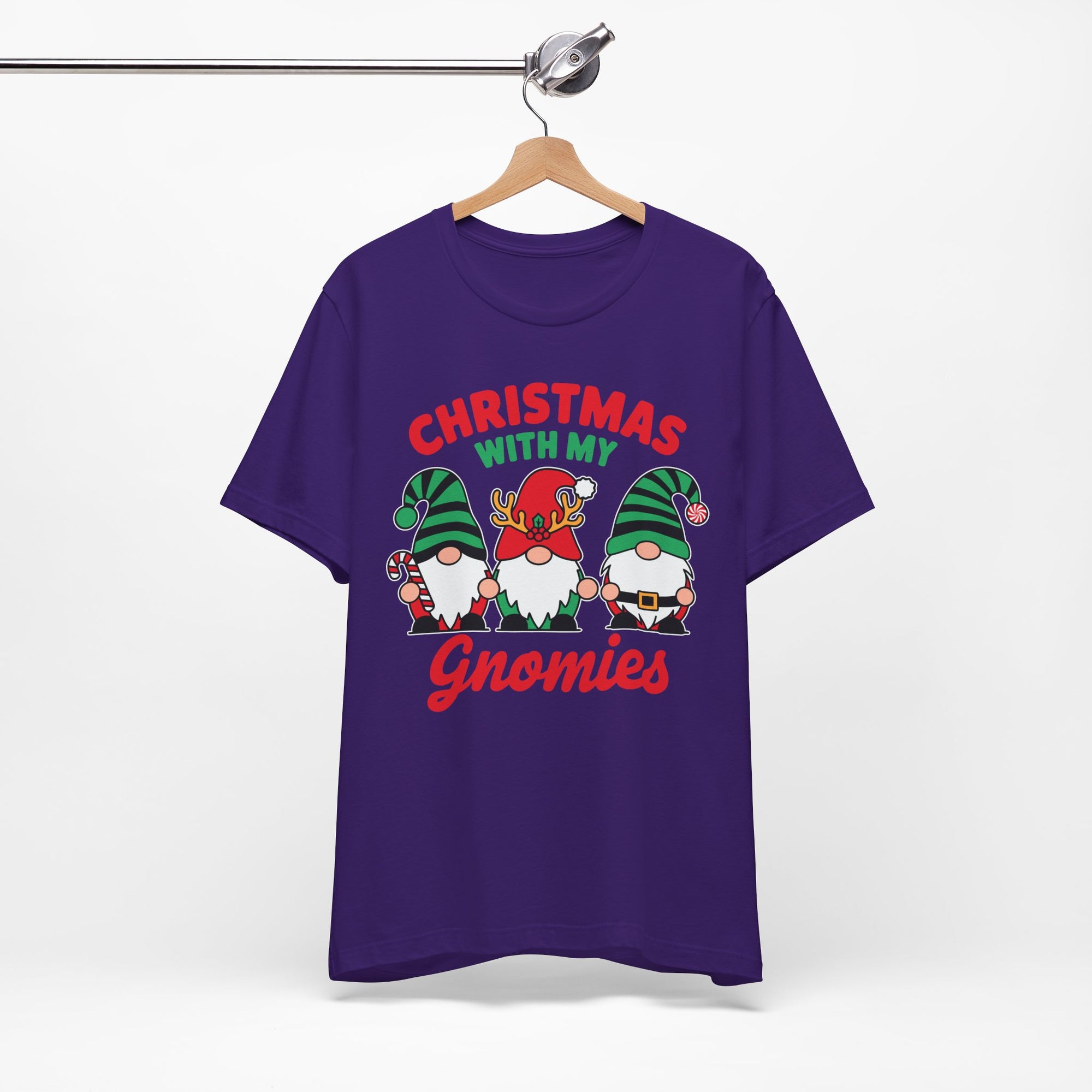 Christmas with My Gnomies Unisex Tee, Holiday Shirt, Christmas Gift, Gnome Tee, Festive Apparel, Cute Christmas T-Shirt