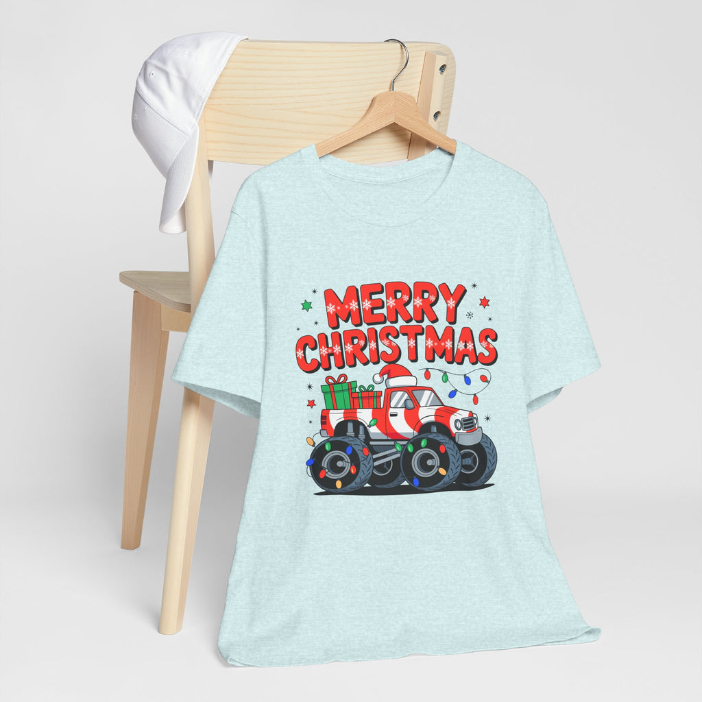 Merry Christmas Monster Truck  Festive Holiday Graphic Shirt