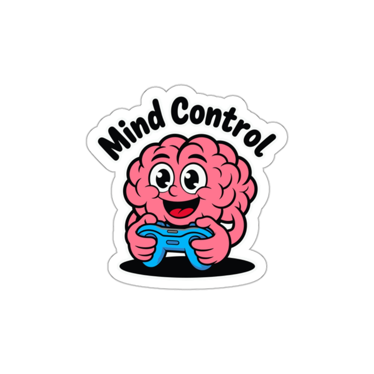 Fun Mind Control Die-Cut Stickers, Gaming Decor, Laptop Stickers, Brain Art, Funny Gift for Gamers, Unique Stickers for Kids