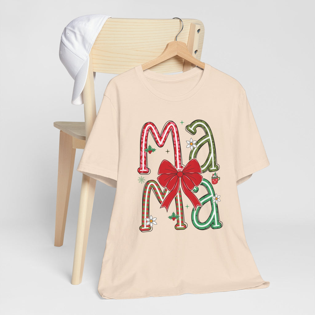 Festive Mama Tee - Holiday T-Shirt, Christmas Gift, Family Gathering, Casual Wear, Mom Shirt