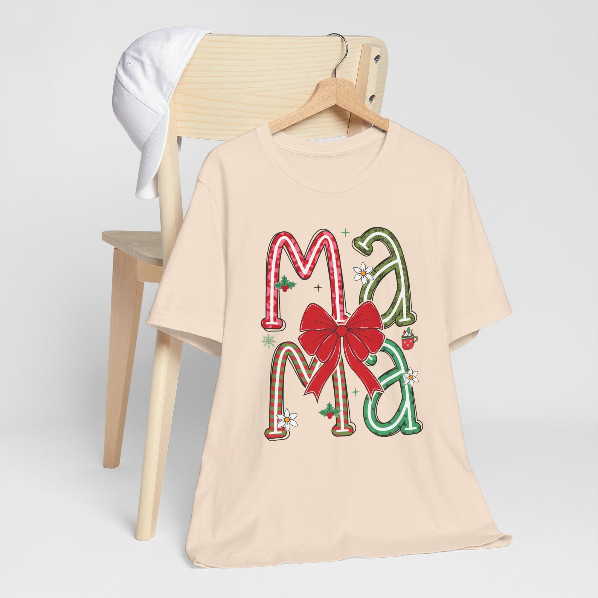 Festive Mama Tee - Holiday T-Shirt, Christmas Gift, Family Gathering, Casual Wear, Mom Shirt