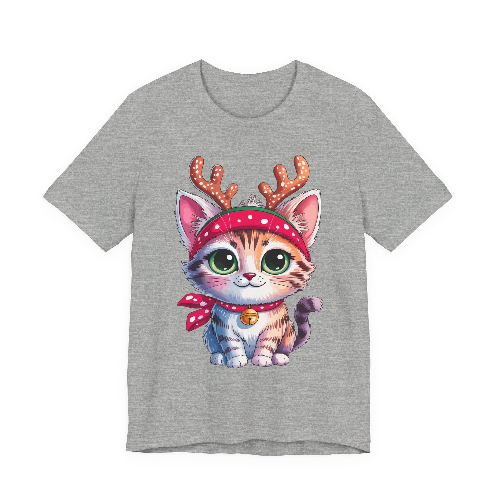 Cute Cat Holiday Tee Shirt, Unisex Cat Lover Gift, Christmas T-Shirt, Animal Graphic Tee, Fun Holiday Apparel