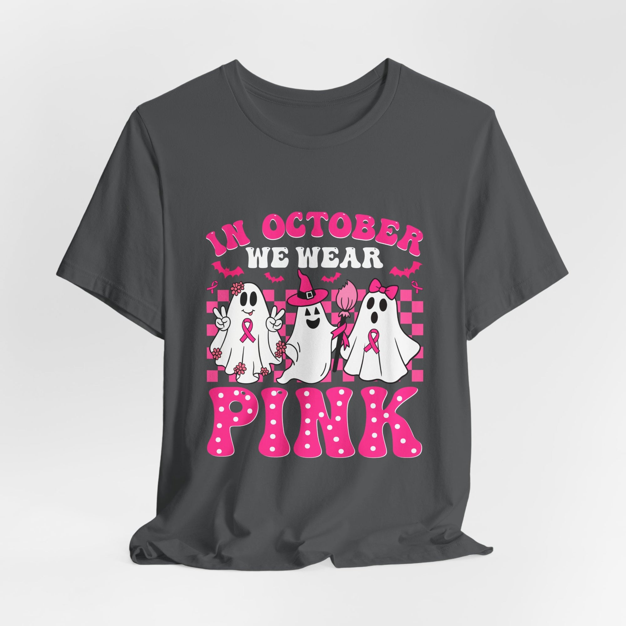 Pink Ghosts October Tee, Halloween Shirt, Unisex T-shirt