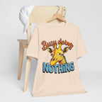 Funny Giraffe Busy Doing Nothing Lazy Animal Cartoon Design Unisex Jersey Short Sleeve Tee
