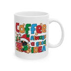 Festive Coffee Mug, Holiday Gift for Coffee Lovers, Cute Christmas Decor, Cheerful Beverage Cup, Fun Santa Design