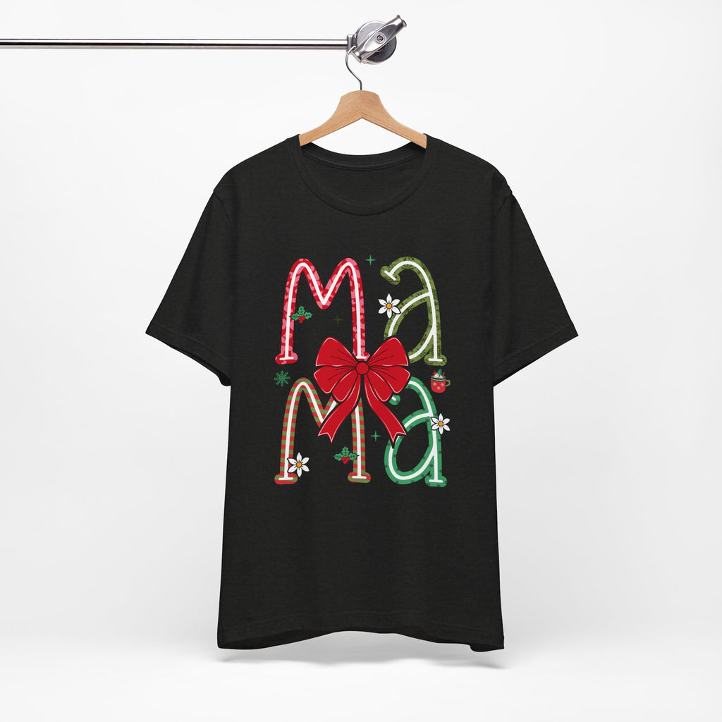 Festive Mama Tee - Holiday T-Shirt, Christmas Gift, Family Gathering, Casual Wear, Mom Shirt