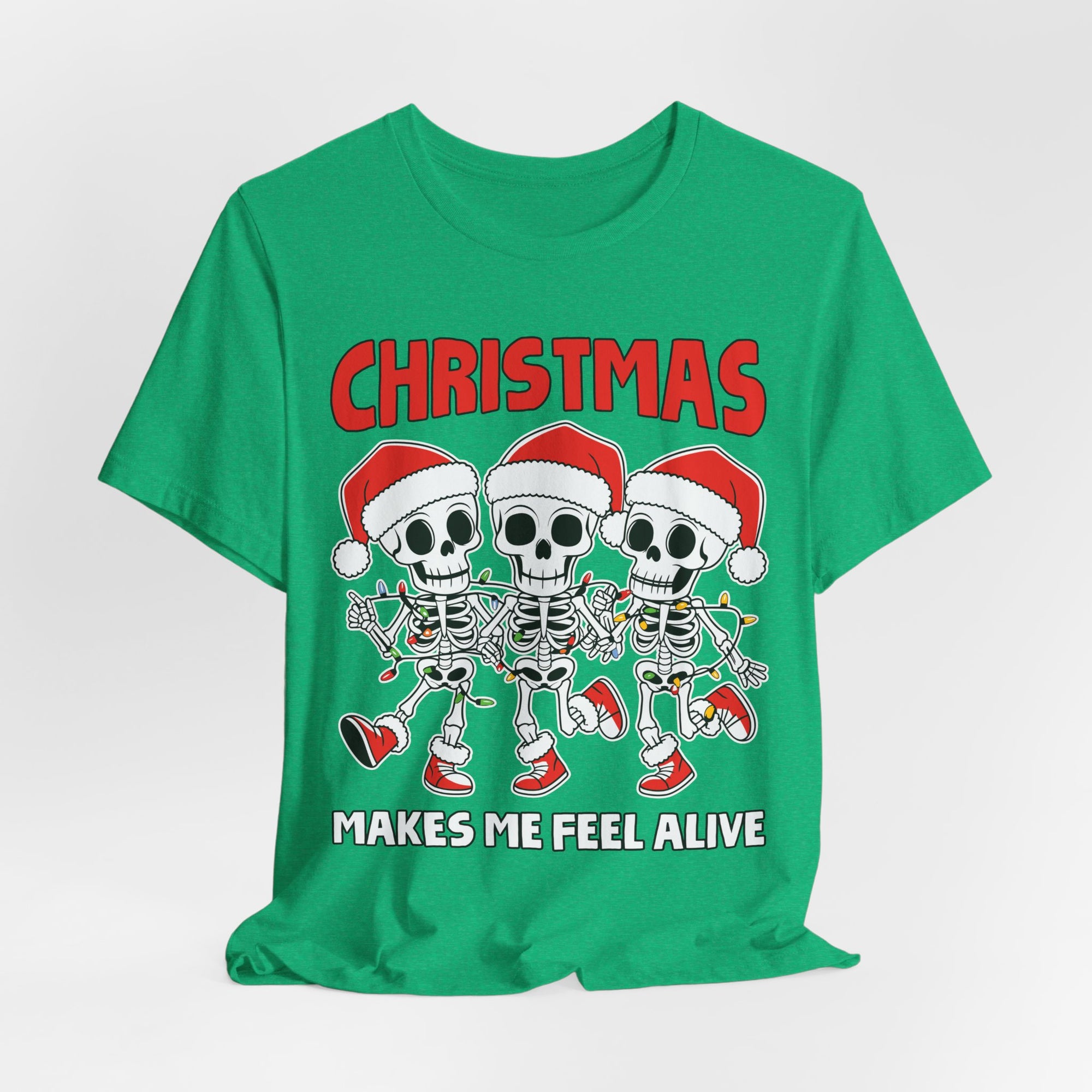 Skeleton Christmas Tee, Holiday Shirt, Unisex Christmas T-Shirt, Fun Winter Apparel, Party Outfit.