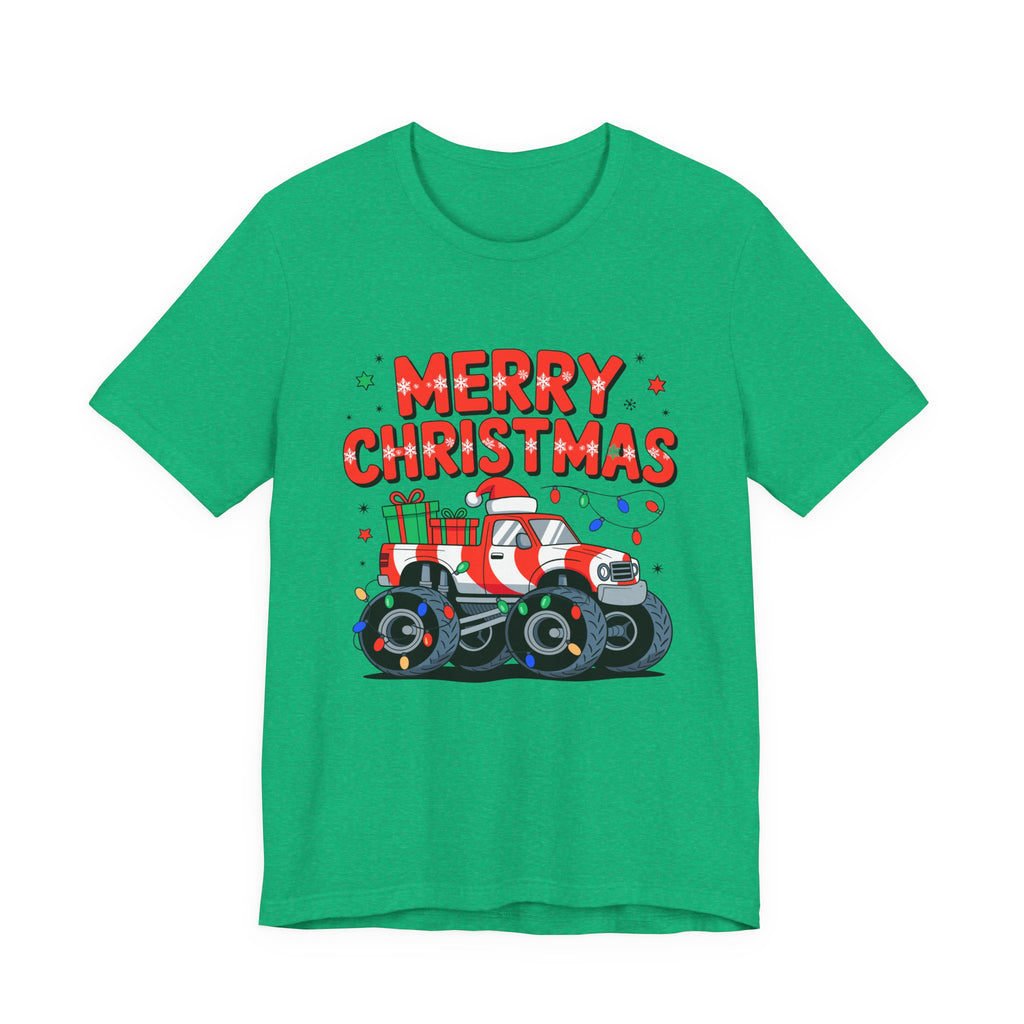 Merry Christmas Monster Truck  Festive Holiday Graphic Shirt