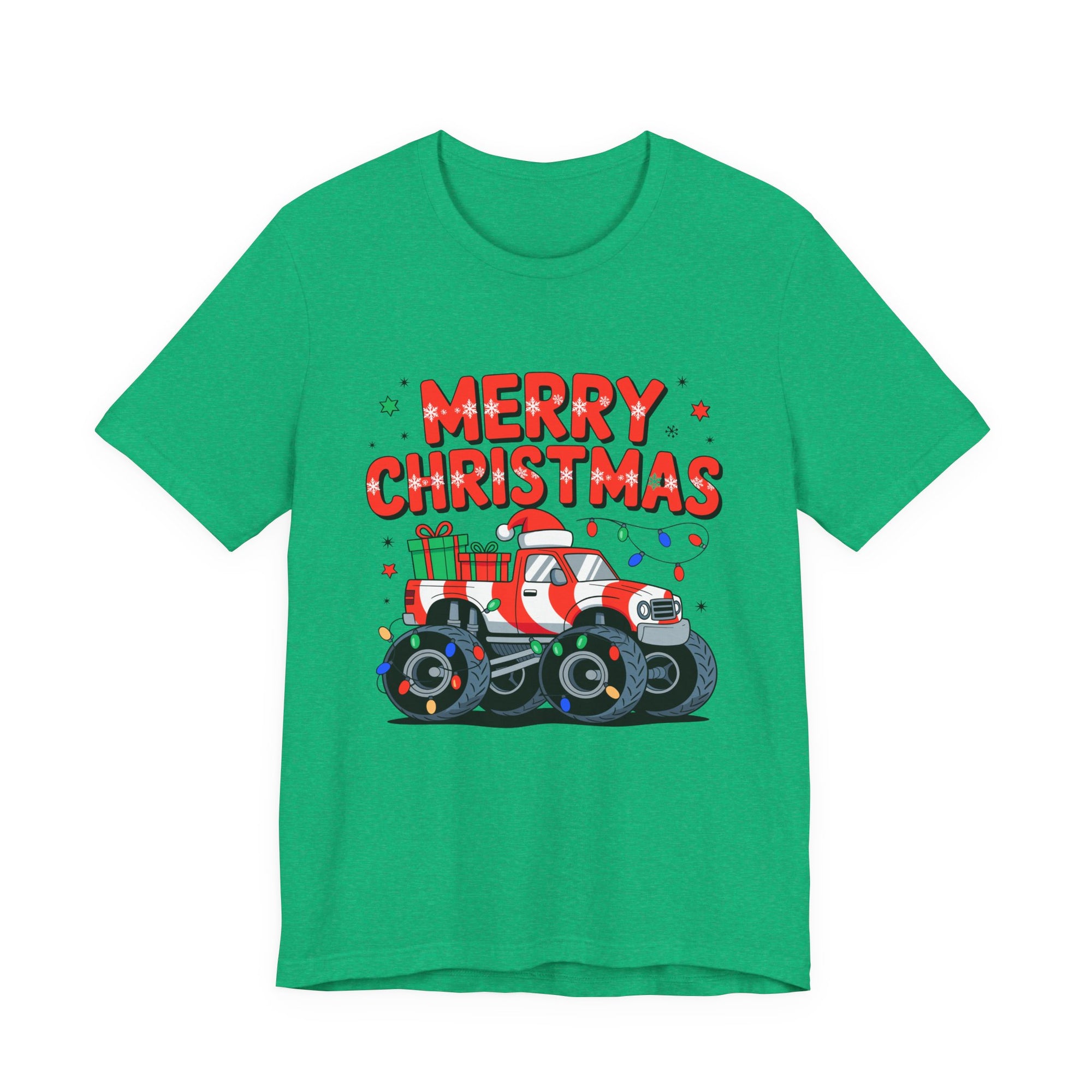 Merry Christmas Monster Truck  Festive Holiday Graphic Shirt
