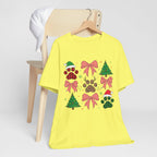 Festive Pet Lover Tee - Christmas Celebration Shirt, Holiday Gift for Dog Owners, Cute Winter Apparel, Paw Print T-Shirt, Unisex