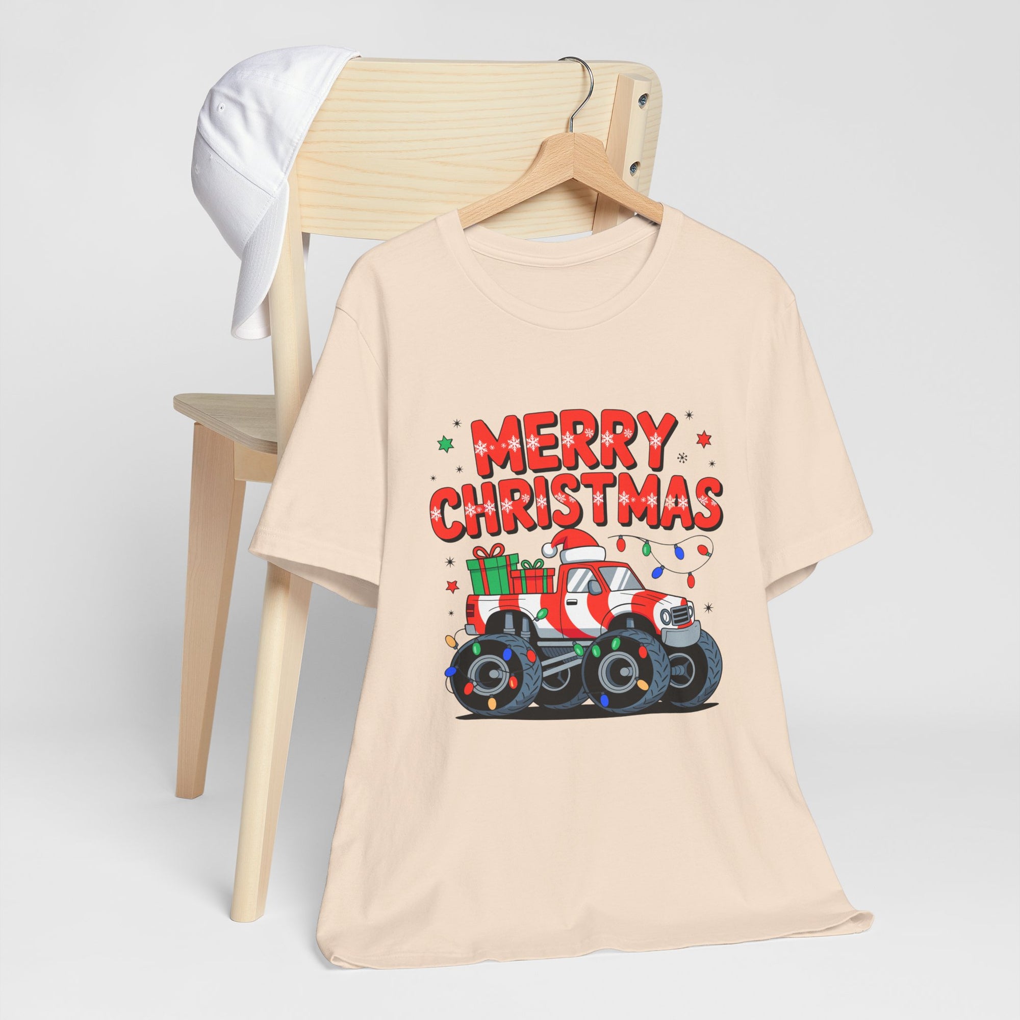Merry Christmas Monster Truck  Festive Holiday Graphic Shirt
